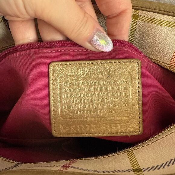 Coach Y2K Plaid Shoulder Bag with Matching Wristlet - Picture 10 of 16